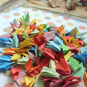Valentine 1000 Paper Cranes Customized for Weddings Origami Christmas Ornament Japanese Bird Paper --- 5 x 5cm Mixed Color