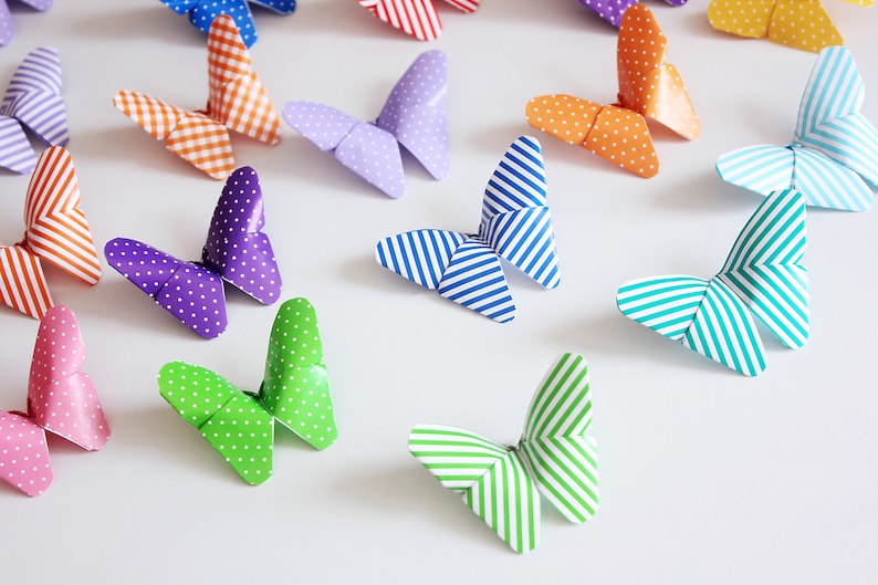 80 Origami Butterflies 3D Paper Butterfly Wall Art for Aisle Birthday
