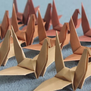 100 Origami Papierkraniche Handwerk Party Hochzeit Weihnachtsgeschenk Dekor Vogel Papierwaren Kran Alle Schattierungen von Braun Mischfarben
