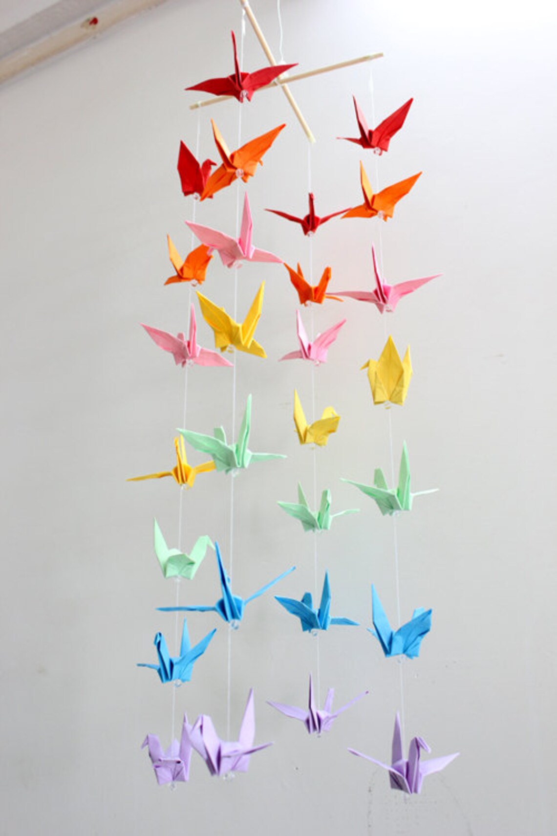 Baby Crib Mobile Origami Paper Crane Amazing Colorful Rainbow Etsy