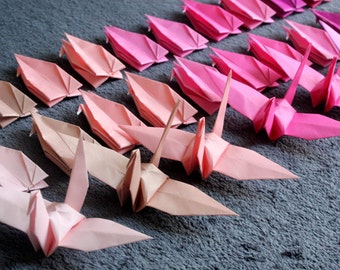 100 Origami Paper Cranes Crafts Party Wedding Christmas Gift Decor Bird Paper Goods Crane All Shades of Pink