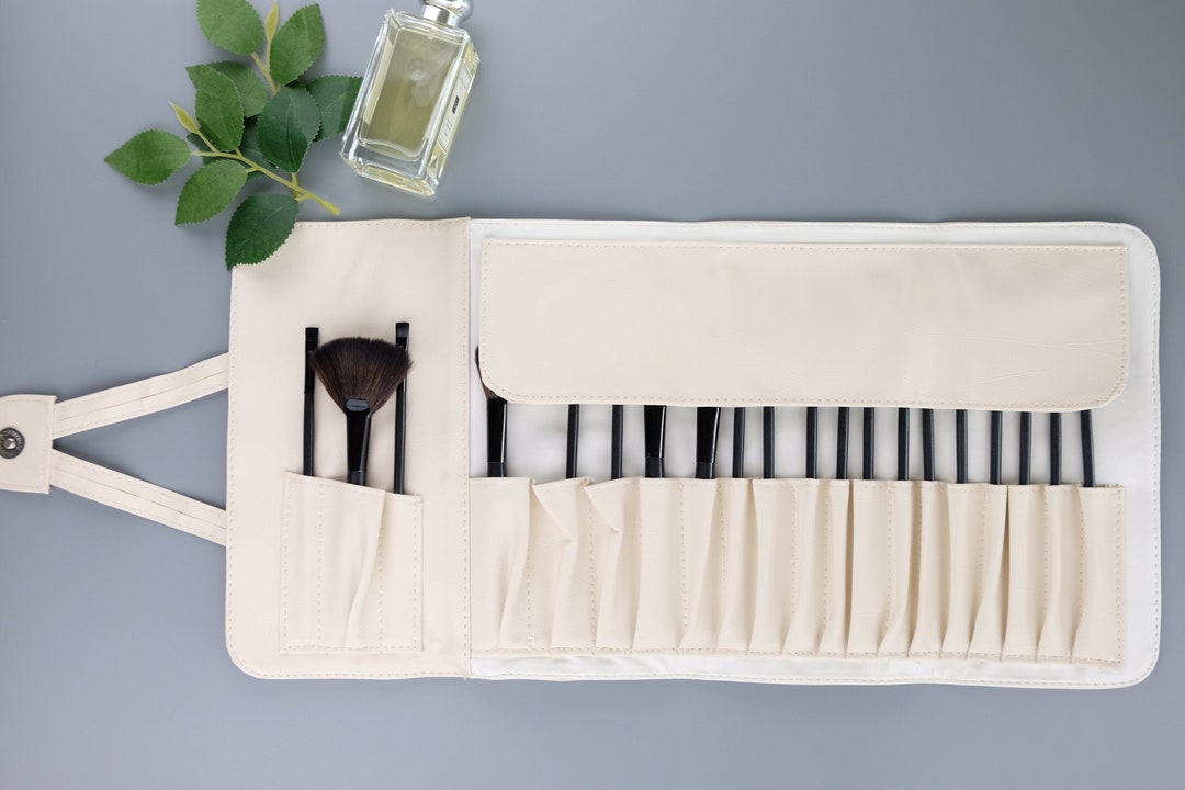 Red - Handmade Multipurpose Segmented Make-up Brush Wrap Pouch/Case 13