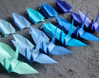 100 Origami Paper Cranes Crafts Party Wedding Christmas Gift Decor Bird Paper Goods Crane All Shades of BLUE