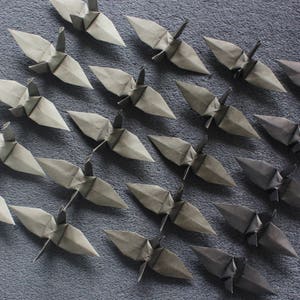 1000 Origami Papierkraniche Party Hochzeit Weihnachtsgeschenk Deko Vogel Papierwaren Kranich Alle in Grautönen Mischfarben