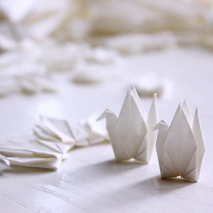 100 Elfenbein Origami Papier Kraniche Handwerk Papier Waren Hochzeit Liebe Handmade Creme Farbe Vogel