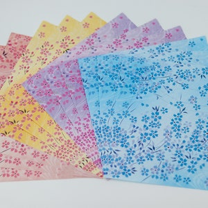 Japanese Sakura Chiyogami Origami Paper 4 Colors 60 Sheets 5.9 x 5.9 inch Cherry Blossom Origami Paper Pack Ornament Decoration Party Favor