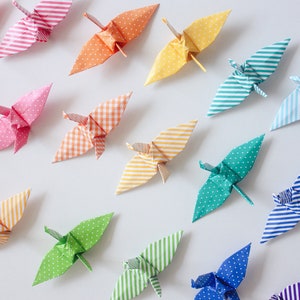 80 Multi Pattern Origami Paper Cranes Handmade Birds Japanese Print Chiyogami Candy Color Mixed