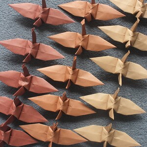 1000 Origami Paper Cranes Party Wedding Christmas Gift Decor Bird Paper Goods Crane All in Brown Shade Mixed Colors
