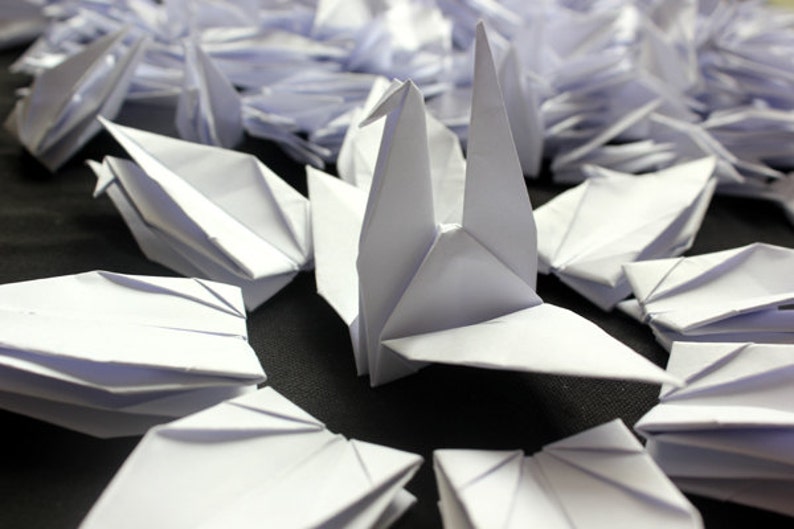 500 Pure White Origami Paper Cranes Crafts Paper Goods Wedding Pure