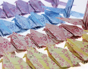 1000 Origami Papier Kraniche Chiyogami Yuzen SUKURA Blumen Design Muster Mixed 4 Farben