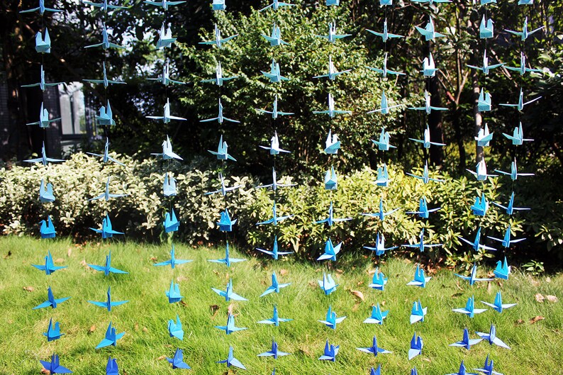 200 origami cranes-10 strands-set of 20-wedding backdrop-cranes on
