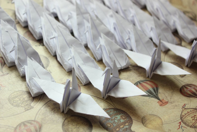 1000 Pure White Origami Paper Cranes Crafts Paper Goods Wedding Pure