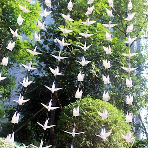 500 Cranes - 25 Strings/20 Each Handmade Origami Paper Crane Wedding Backdrop Metallic Bird Garlands Mobile Decoration Candy Color