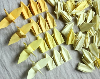 10 x 10cm/4" 500 Paper Cranes Customized for Wedding, Child Room Home Decoration All Shades of YELLOW Paper Goods Crane