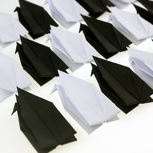 100 Origami Paper Cranes Crafts Wedding Gift Window Decor Bird Paper Goods Crane Black White
