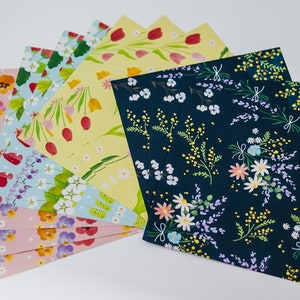 Japanese Folding Chiyogami Origami Paper 4 Colors 60 Sheets 5.9 x 5.9 inch Cherry Blossom Origami Paper Pack Ornament Decoration Party Favor