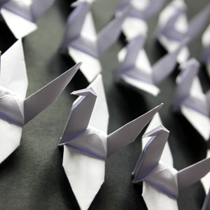 1000 Pure White Origami Paper Cranes Crafts Paper Goods Wedding Pure Love 10x10cm 39 Origami Crane image 4