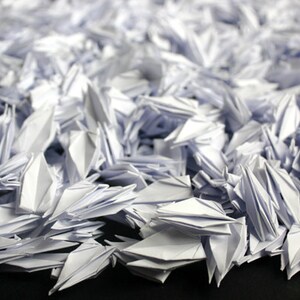 1000 Pure White Origami Paper Cranes Crafts Paper Goods Wedding Pure Love 10x10cm 39 Origami Crane image 2