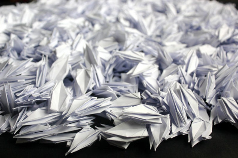 200 Pure White Origami Paper Cranes Crafts Paper Goods Wedding Etsy