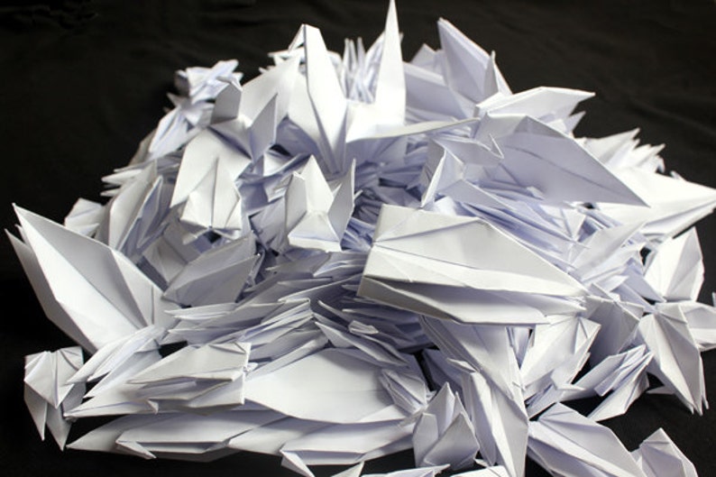 100 Pure White Origami Paper Cranes Crafts Paper Goods Wedding Pure