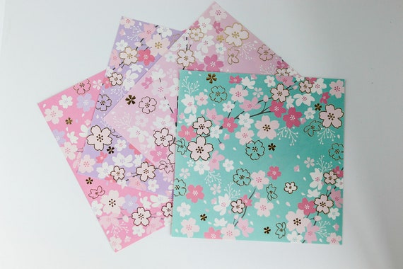 Chiyogami Yuzen Origami Paper - PROSPERITY - 4 Sheet Pack - 6 x 6 Inch