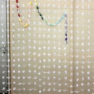 500 Cranes-25 Strings/20 Cranes Each - Handmade Origami Paper Crane Wedding Backdrop White Bird Garlands Mobile Decorations