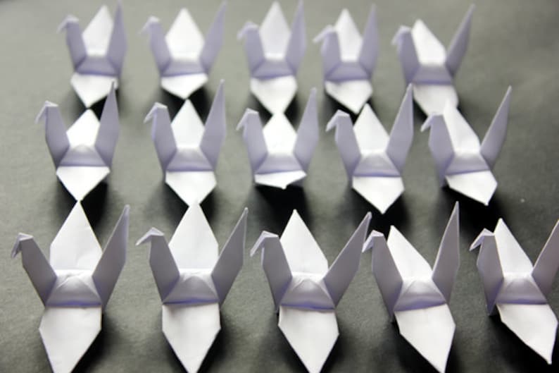 1000 Pure White Origami Paper Cranes Crafts Paper Goods Wedding Pure Love 10x10cm 39 Origami Crane image 5