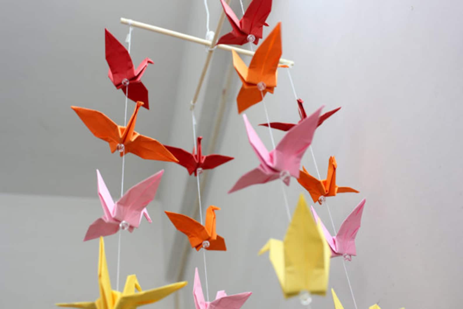 Baby Crib Mobile Origami Paper Crane Amazing Colorful Rainbow Etsy