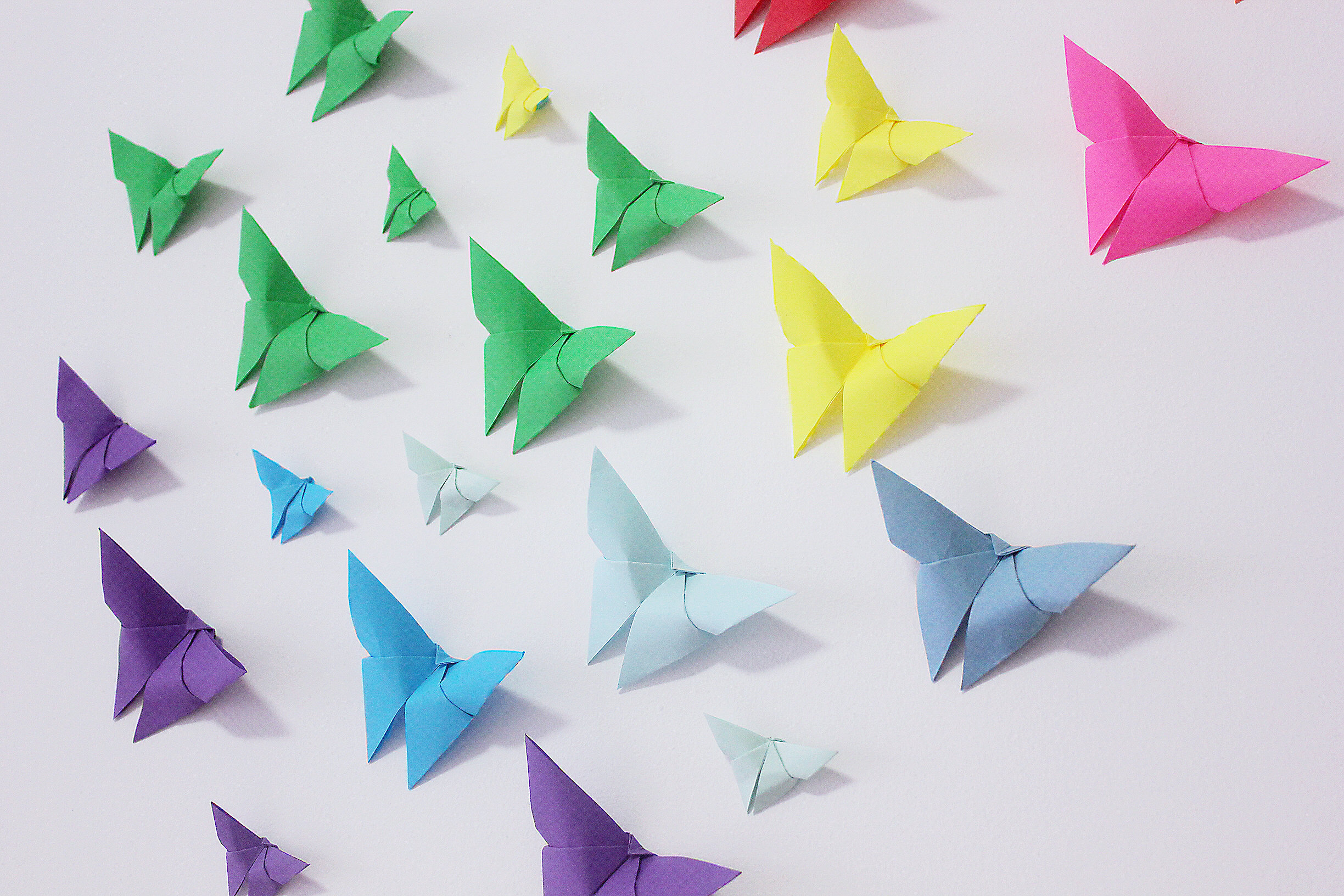 80 Origami Butterflies Rainbow 3D Paper Butterfly Wall Art for Etsy