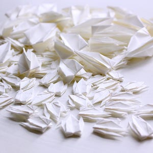 1000 Ivory Origami Paper Cranes Crafts Paper Goods Wedding Love Handmade Origami Bird Cream Bird