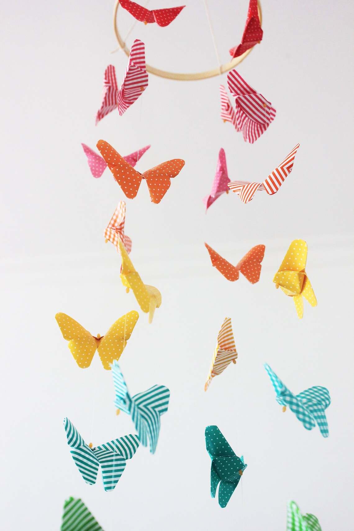 Baby Crib Rainbow Butterfly Mobile Butterflied Chandelier Etsy