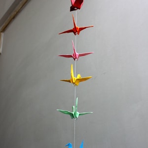 Baby Crib Mobile Origami Paper Crane Colorful Rainbow Cranes for Room Bedroom Wedding Party Decor Special Gift for Kids image 1