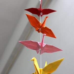 Baby Crib Mobile Origami Paper Crane Colorful Rainbow Cranes for Room Bedroom Wedding Party Decor Special Gift for Kids image 3