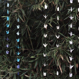 100 Cranes-10 Strings/10 Cranes Each - Origami Paper Crane Wedding Backdrop White Bird Garlands Mobile Party Window Wall Decoration