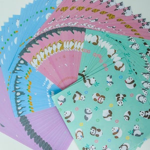 Japanese Folding Animal Chiyogami Origami Paper 4 Colors 60 Sheets 5.9 x 5.9 inch Panda Dog Cat Rabbit Origami Paper Pack