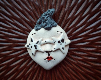 TAKEHIRO - ceramic art brooch fully hand sculpted - one off