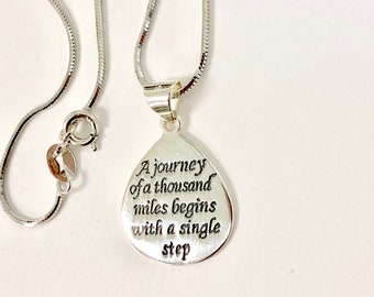 Inspirational Sterling Silver Charm Necklace