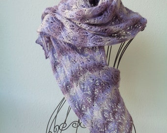 Lacestola, lace scarf "Lavender Cloud" XXL