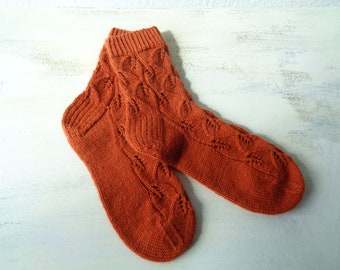 Handgestrickte Socken "Flower", socks, knitted, handmade