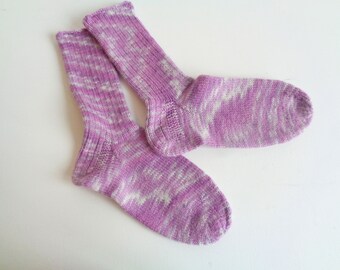 Handgestrickte Socken "Lavendel", socks, knitted, 34/35