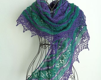 Halbrundtuch "Diamond" handgestrickt, laceshawl, Schultertuch, Wollmeise