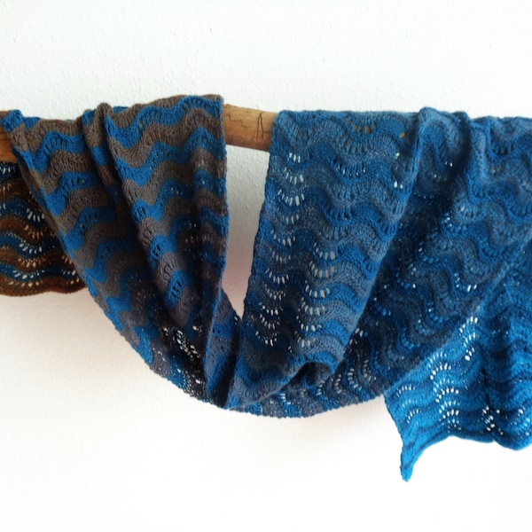 XL Laceschal, Stola, gestrickter Schal "Wellentanz", shawl