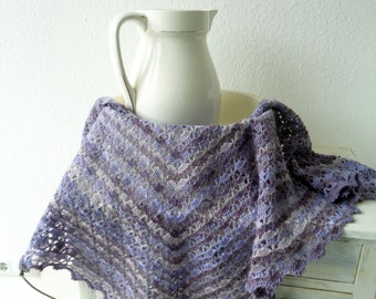 Shoulder scarf "Lavender bouquet" Shawl, triangular scarf, crocheted