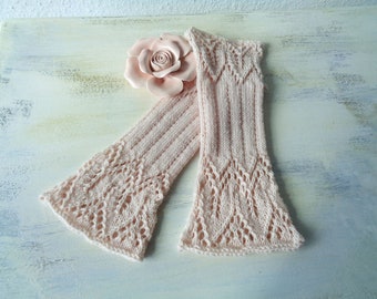 Lacestulpen "Rose", Pulswärmer, Armstulpen, fingerless mittens