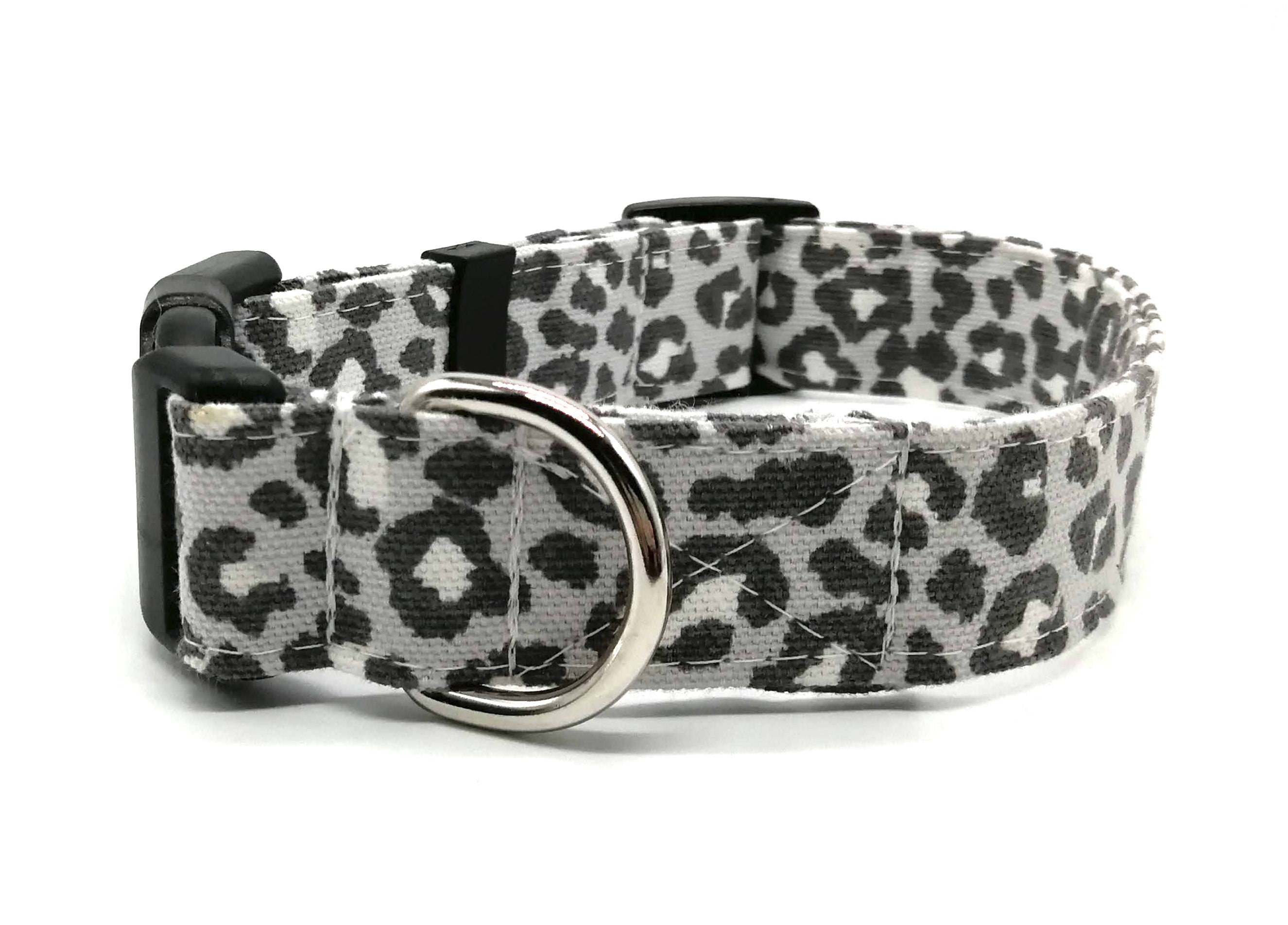 Dog Collar Grey Leopard Print Etsy UK