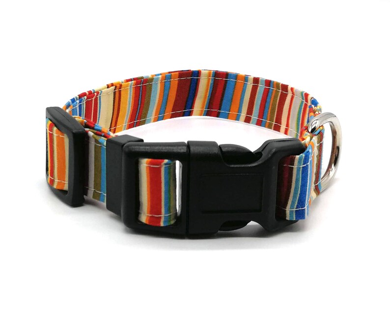 Classic Stripe Dog Collar Adjustable Dog Collar Matching Etsy UK