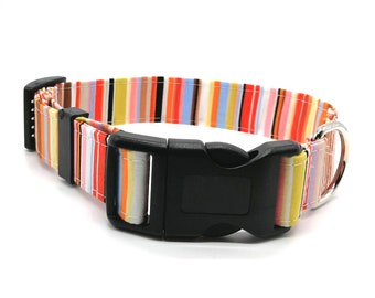 Red Stripe adjustable dog collar