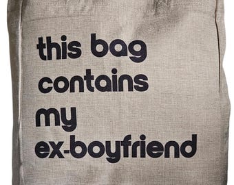 Large Faux Hessian Shopping Bag | This Bag Contains My Ex-husband
