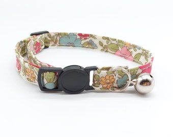 Cat Collar - pretty floral fabric design