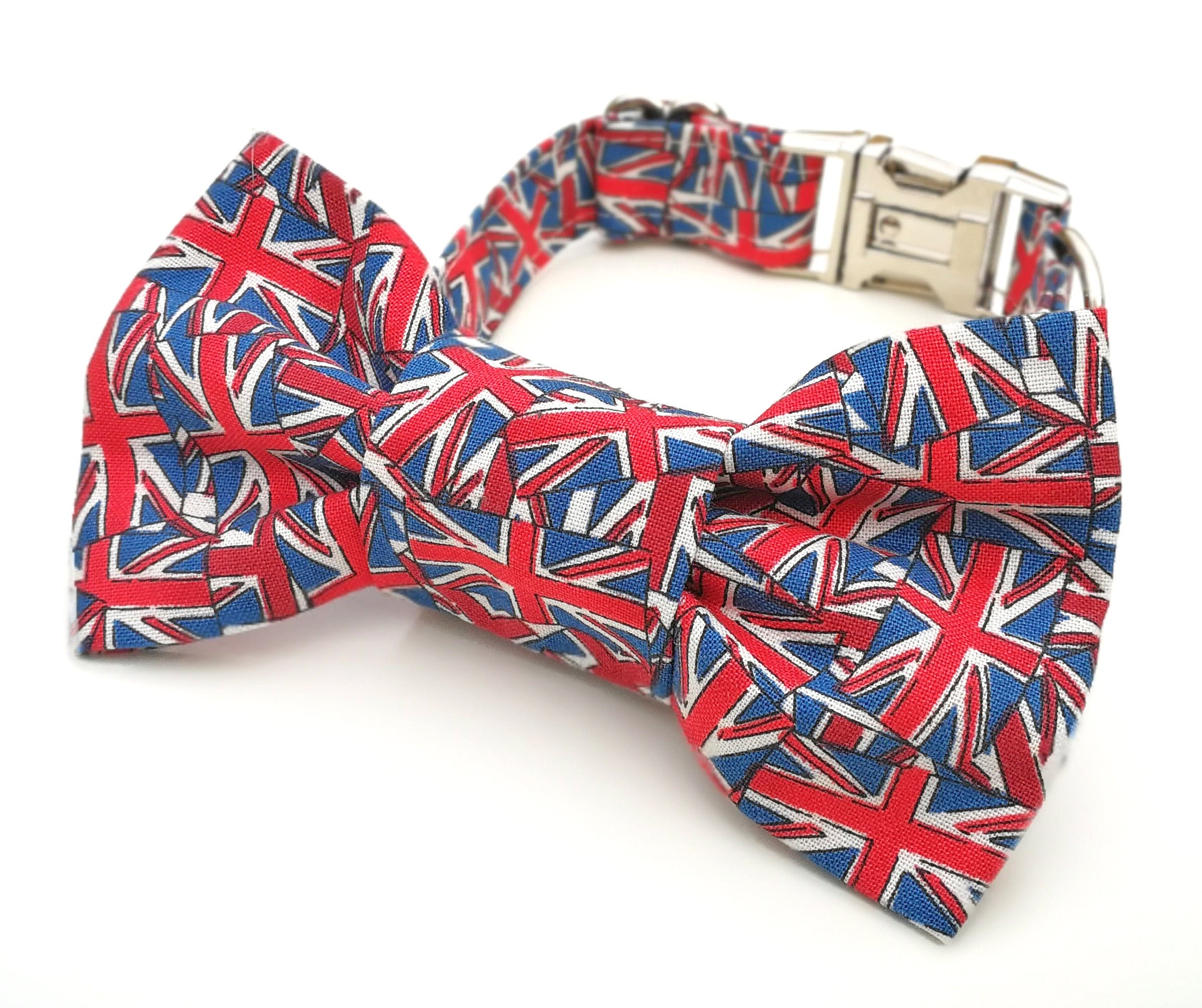 union jack dog bow tie